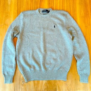 Vintage Gray Polo Ralph Lauren Sweater, 100% Pima Cotton